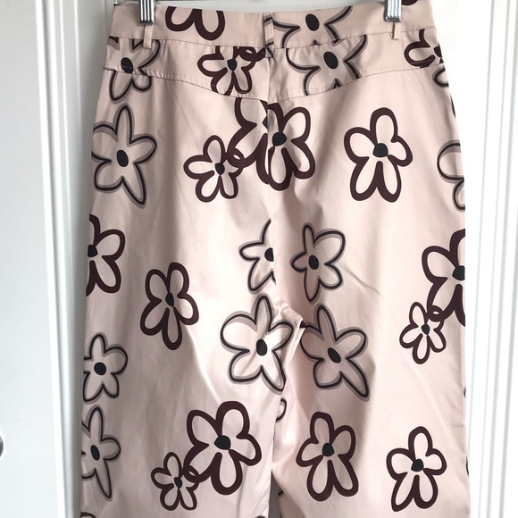 🔴 4/$15 SHEIN Qutie Beige & Brown Floral Print Straight Leg Pants size 6 in EUC - Picture 12 of 16